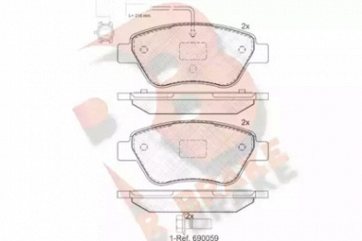 R BRAKE rb1444203 -  Комплект тормозных колодок, дисковый тормоз
